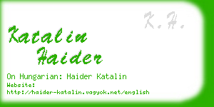 katalin haider business card